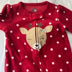 CARTERS red footie Christmas fleece sleepers